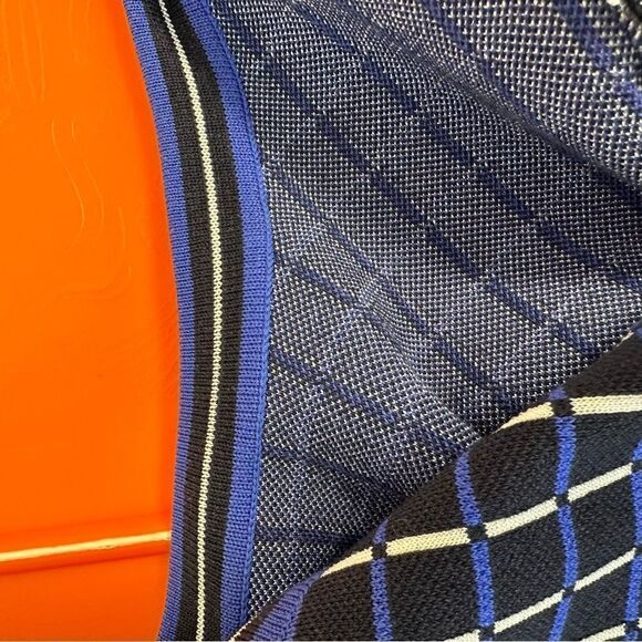 Tommy Hilfiger Navy/Periwinkle/White Windowpane Knit Short Sleeve Dress Sz Small - Picture 14 of 14